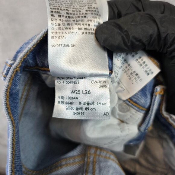Levis Wedgie Straight Jeans Womens 25 Blue Denim High Rise Button Fly Premium - Picture 15 of 15